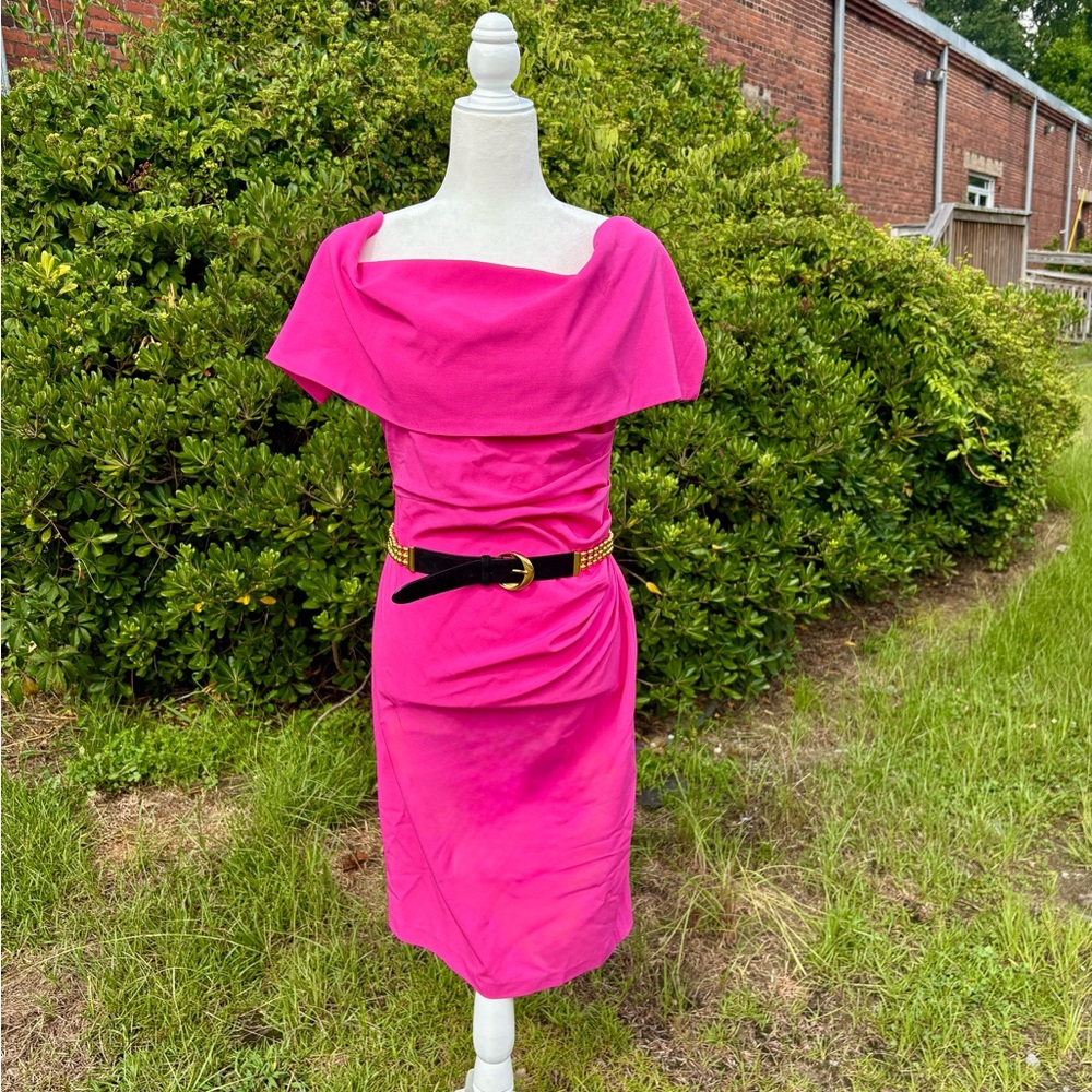 Vince Camuto Hot Pink Convertible Off-Shoulder Dress | Size 10